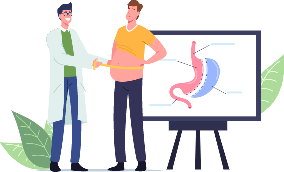 Diagram illustrating the gastric sleeve procedure